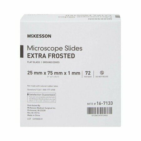 MCKESSON Glass Microscope Slide, 1 x 3 Inch x 1 mm, 72PK 16-7133